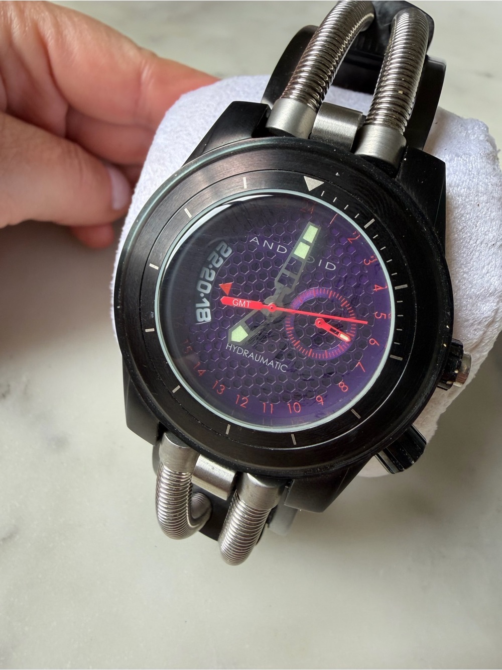 Android Hydraumatic Black and Purple Men's GMT Chronograph Watch